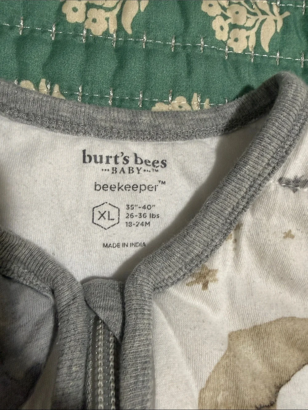Burt’s Bees Sleep Sack - Moon & Cows Printed White/Grey Wearable Blanket